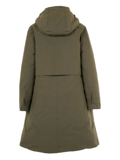 K-way Kalisha Hooded Pocket Coat In Green