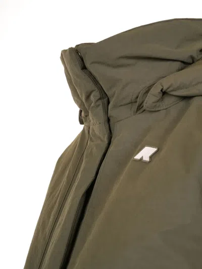 K-way Kalisha Hooded Pocket Coat In Green