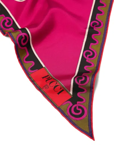 Pucci Triangle Scarf Featuring Bold Pattern In Multi