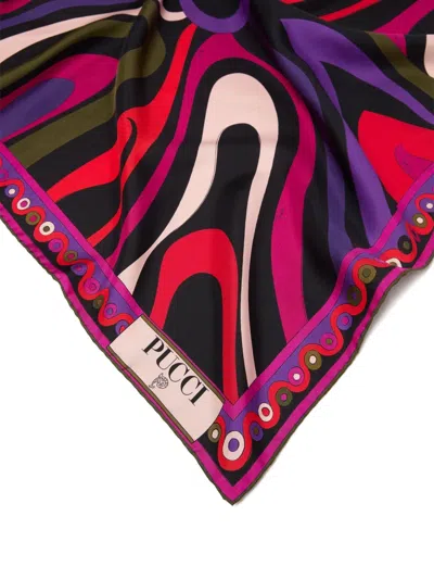 Pucci Triangle Scarf Featuring Bold Pattern In Multi