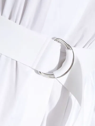 Norma Kamali Boyfriend Belted Shirt Maxi Dress In White