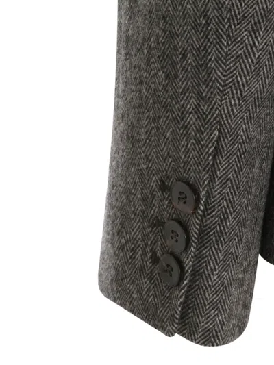 Antonelli Herringbone-button Jacket In Gray