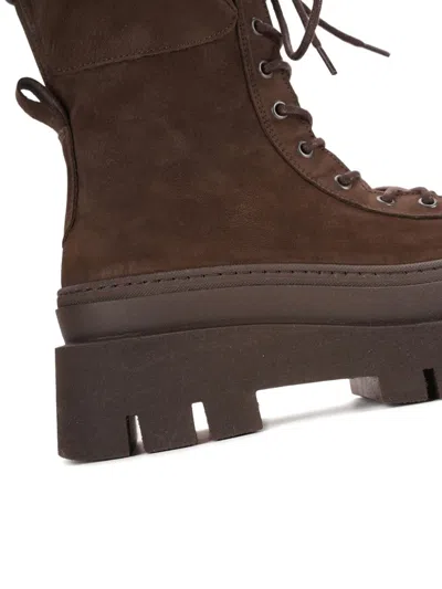 Copenhagen Studios Platform Flat Boots In Brown