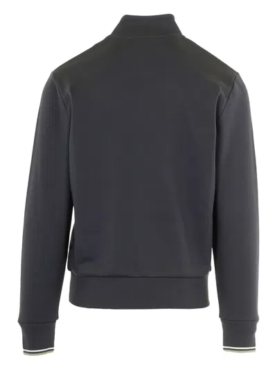 Fred Perry Half-zip Logo Sweatshirt In Blue