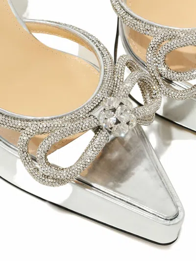 Mach&mach 140mm Double Bow Platform Pumps In Silver