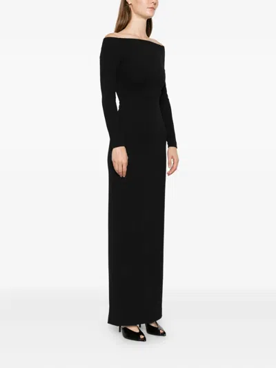 Solace London Mircea Off-shoulder Cut-out Maxi Dress In Black