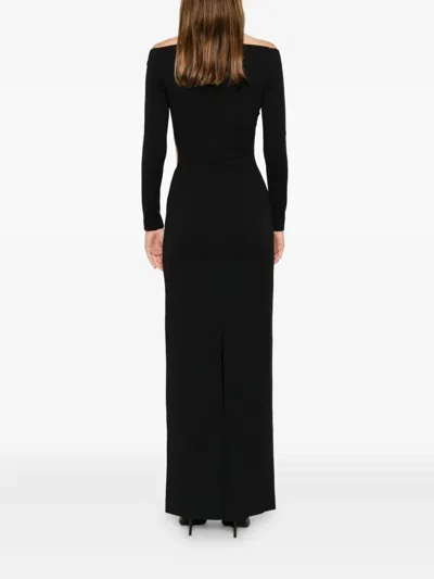 Solace London Mircea Off-shoulder Cut-out Maxi Dress In Black