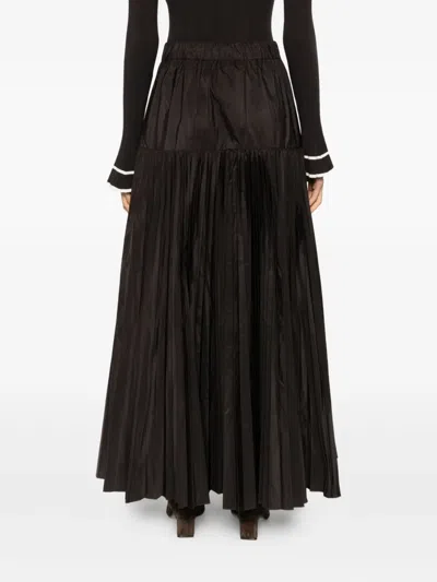 P.a.r.o.s.h Elasticated Pleated Skirt In Brown