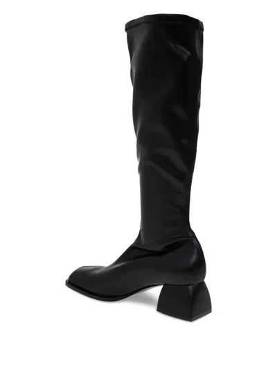 Nodaleto Leather Knee-high Boots In Black