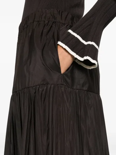 P.a.r.o.s.h Elasticated Pleated Skirt In Brown