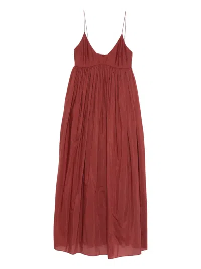 Matteau Voluminous Bralette Midi Dress In Brown