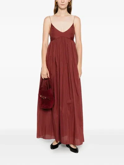 Matteau Voluminous Bralette Midi Dress In Brown