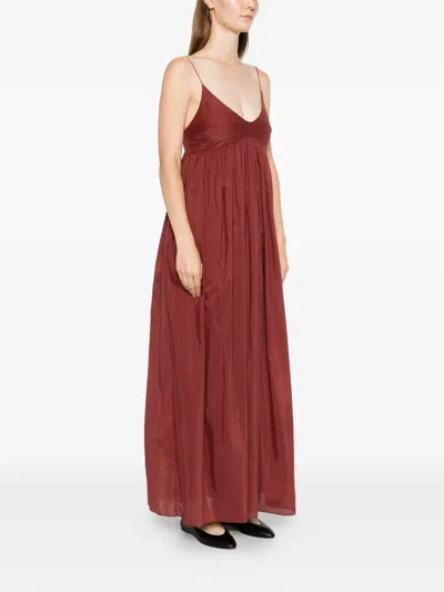 Matteau Voluminous Bralette Midi Dress In Brown