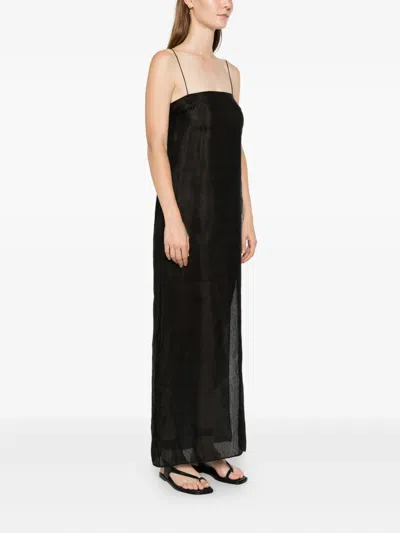 Matteau Sheer Cami Midi Dress In Black