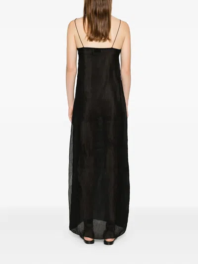 Matteau Sheer Cami Midi Dress In Black