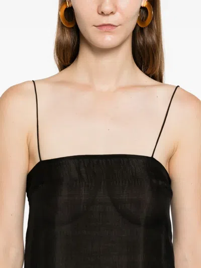 Matteau Sheer Cami Midi Dress In Black