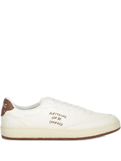 Acbc White Minimalist Sneakers With Details In White