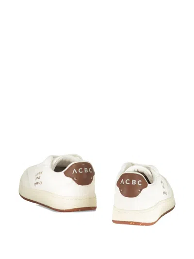 Acbc White Minimalist Sneakers With Details In White