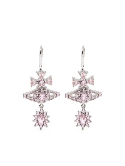 Vivienne Westwood Masha Embellished Earrings In Pink