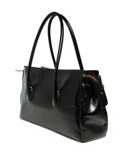 Roberto Festa Large Emeralda Buckle-detail Shoulder Bag In Black