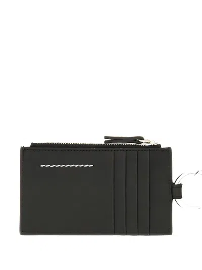 Mm6 Maison Margiela Zippered Card Holder In Black