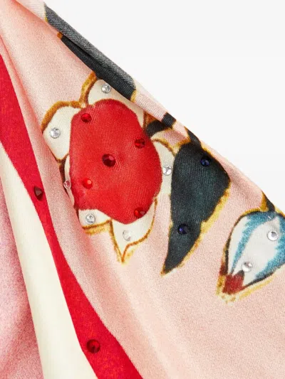 Camilla Patterned Square Silk Scarf In Pink