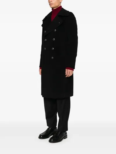 Tagliatore Double-breasted Coat In Black
