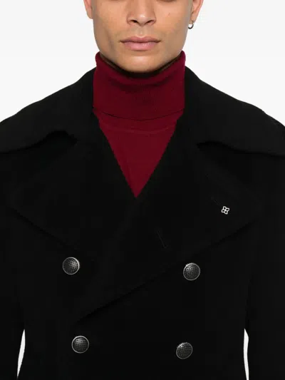Tagliatore Double-breasted Coat In Black