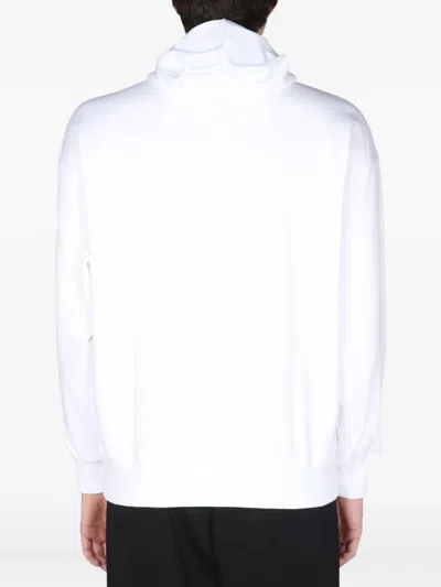Disclaimer Sweatshirt With Logo Print In White