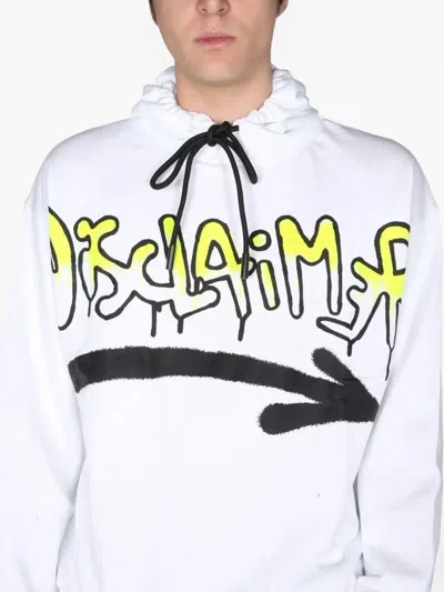 Disclaimer Sweatshirt With Logo Print In White