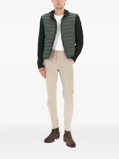 Colmar Hybrid Jacket With Knitted Sleeves In Green