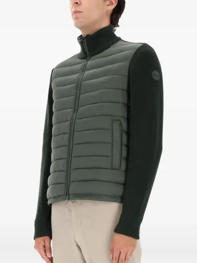 Colmar Hybrid Jacket With Knitted Sleeves In Green