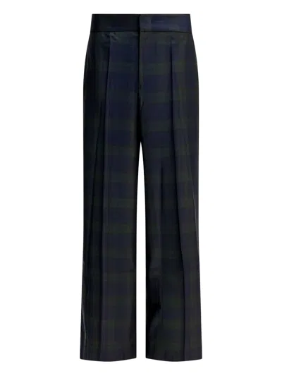Sa Su Phi Wool Tailored Pants In Blue