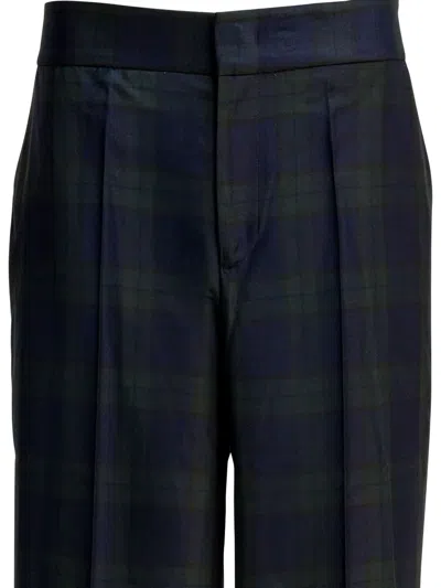 Sa Su Phi Wool Tailored Pants In Blue