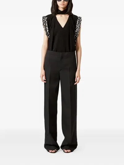 Isabel Marant Scarly Satin Trousers In Black