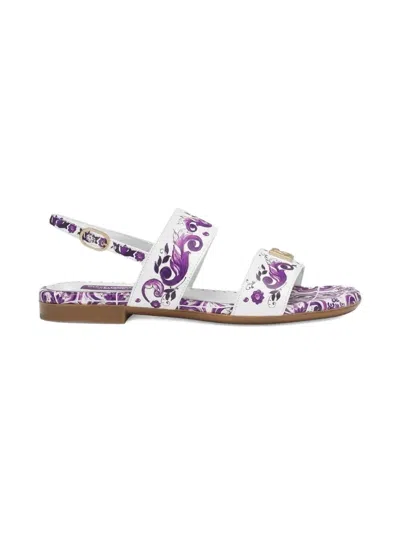 Dolce & Gabbana Logo-plaque Sandals In Multi