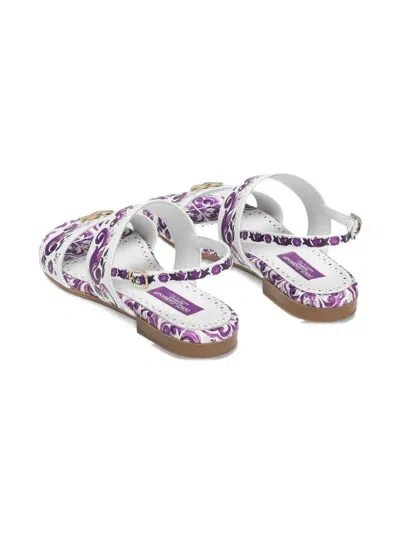 Dolce & Gabbana Logo-plaque Sandals In Multi