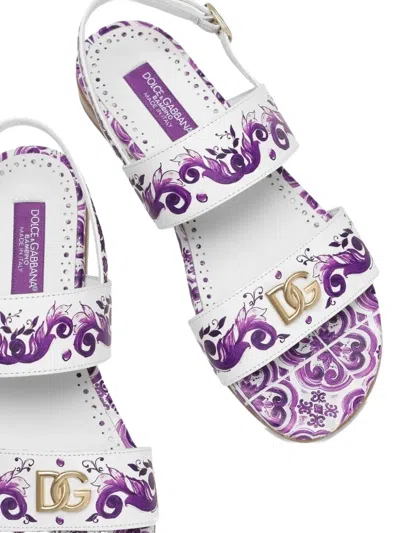 Dolce & Gabbana Logo-plaque Sandals In Multi