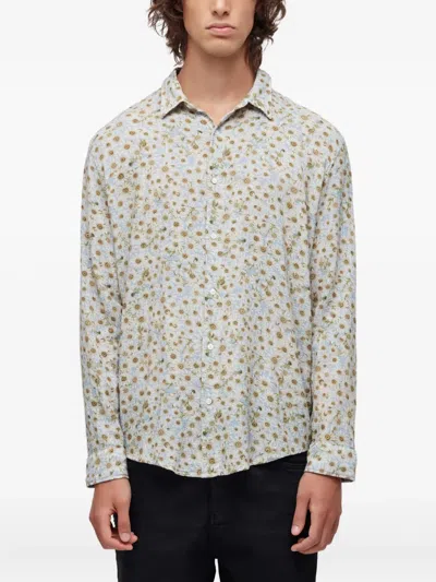 Osklen Floral-print Long-sleeve Shirt In Blue