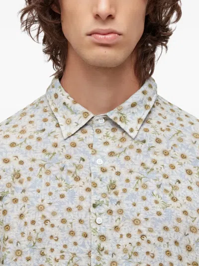 Osklen Floral-print Long-sleeve Shirt In Blue