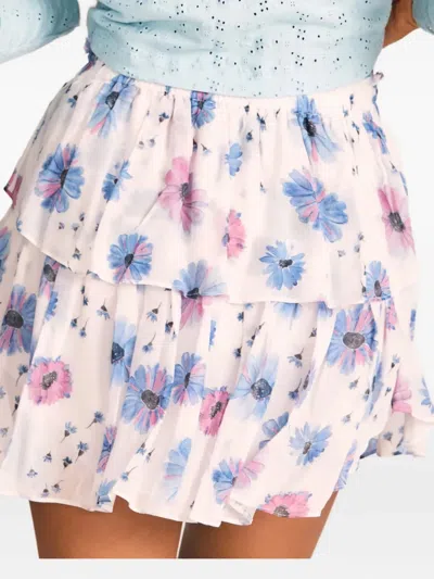 Loveshackfancy Ruffled Floral-pattern Mini Skirt In Multi