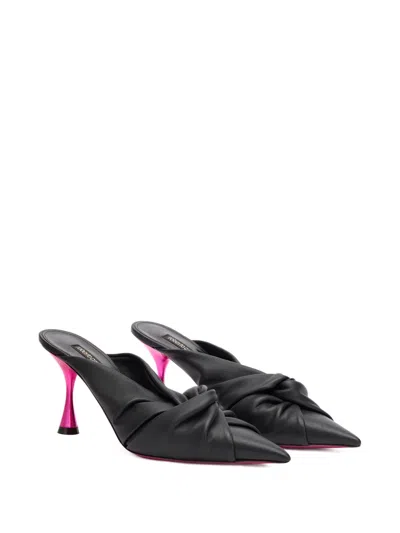 Roberto Cavalli Twisted Mules In Black