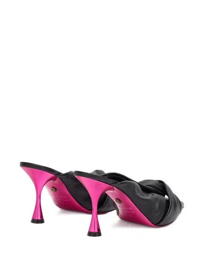 Roberto Cavalli Twisted Mules In Black