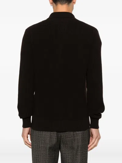 Filippo De Laurentiis Button-fastening Fisherman-knit Cardigan In Brown