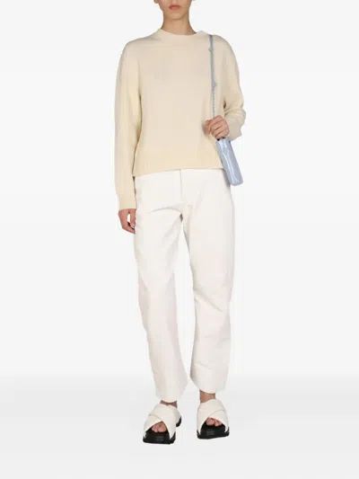 Jil Sander Wool-blend Buttoned Sweater In Nude
