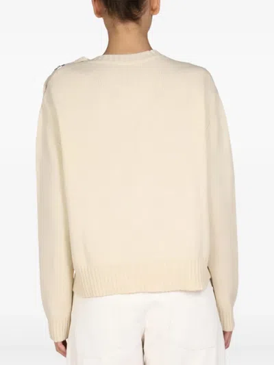Jil Sander Wool-blend Buttoned Sweater In Nude