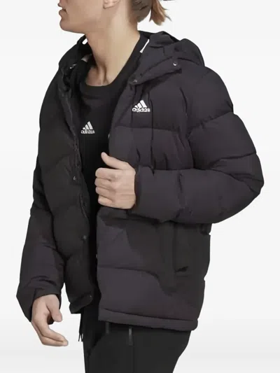 Adidas Originals Hooded Plain Weave Jacket In Black