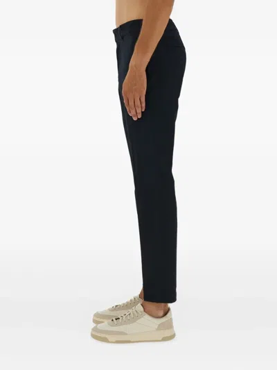 Hugo Boss Tailored Trousers With Belt Loops And Pockets In Blue