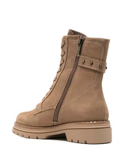 Tamaris Lace-up Fastening Boots In Neutral