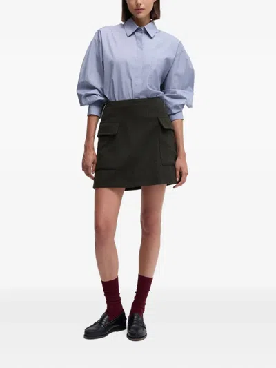 Aspesi Cotton Pinpoint Masculine Shirt In Blue